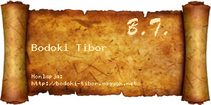 Bodoki Tibor névjegykártya